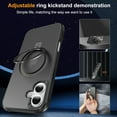 thumbnail image 5 of Dteck Magnetic for iPhone 16 Plus Case with Screen Protector Camera Lens Cover, Compatible with MagSafe, Military Grade Drop Ring Holder Translucent Slim Hard Back Soft Edge,Black, 5 of 8