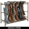 thumbnail image 4 of mDesign Metal Boot Storage and Organizer Rack, Holds 6 Pairs - Espresso Brown, 4 of 8