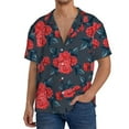 thumbnail image 2 of Disketp Men's Hawaiian Rose Flowers Print Shirts Button Down Holiday Beach Shirts-3X-Large, 2 of 5