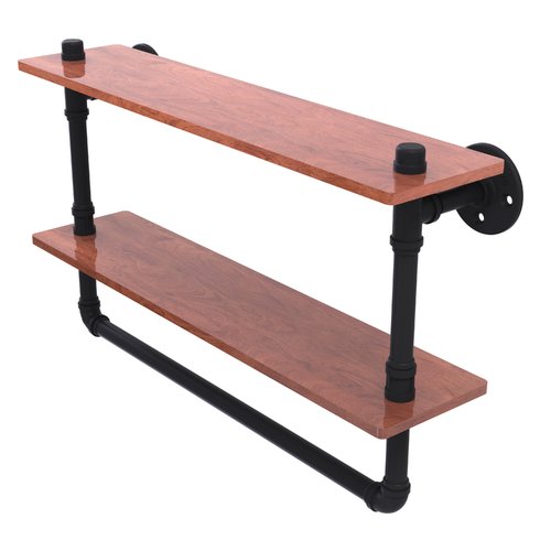 Allied Brass Pipeline 22'' Double Ironwood Shelf with Towel Bar in Oil Rubbed Bronze - image 4 of 7
