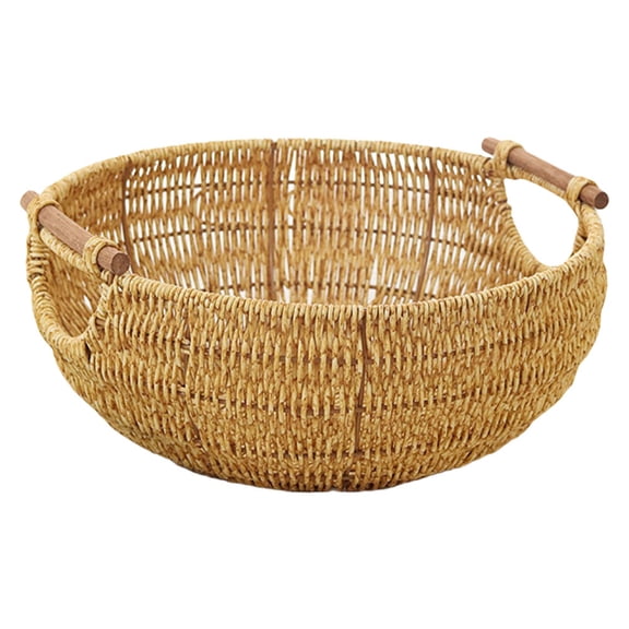 PAMINGONO 1Pcs Rustic Style Woven Basket for Home Use Storage with Handle