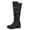 Black PU, variant on Pennysue Women's Knee High Boots Tan 2 Inch Side Zipper Boots 7.5M