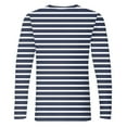 thumbnail image 4 of WAENQINLA Mens Striped Sweatshirt Fall Casual Long Sleeve Tee Shirts Trendy Crewneck Loose Fit Basic Pullover Tops Athletic Workout Tshirt Tops, 4 of 4