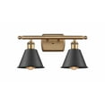 thumbnail image 1 of 516-2W-BB-M8-BK-LED-Innovations Lighting-Smithfield - 2 Light Bath Vanity In Industrial Style-10.5 Inches Tall and 16 Inches Wide Brushed Brass LED, 1 of 1