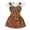 Brown, variant on Girls Summer Outfit Cute Sleeveless Top With Heart Detail Denim Overalls Shorts Toddler Two Piece Set Girls Casual Outfit Sets