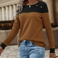 thumbnail image 4 of Women Long Sleeve Neck Fashion Sweaters Soft Knitted Casual Winter Pullover Sweater Loose Sweater Tops Streetwear Brown M, 4 of 7