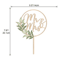 thumbnail image 2 of Mr & Mrs Cake Topper Greeny Wedding Cake Topper in Wood, 2 of 7
