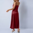 thumbnail image 3 of RXMEKW Robe Maxi en Satin pour Femmes avec Col Bénitier et Bretelles Spaghetti, Robe de Soirée Ajustée Unie pour Invitée de Mariage et Cocktail, 3 of 7