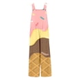 thumbnail image 6 of Tfken Girls Overalls Sleeveless Summer Comfy Casual Graphic Jumpsuit With Pockets Daily Wear Soft Children Trendy Clothes Size 5-6 Years Pink, 6 of 6