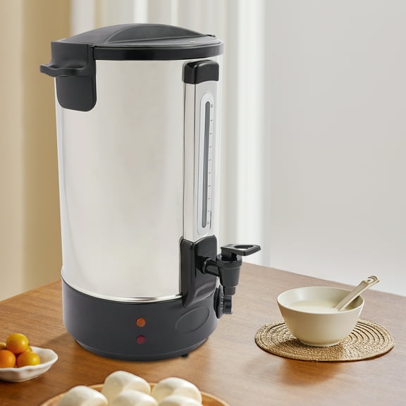 Stainless Steel Coffee Urn, 4.35gal 1800W Commercial Dispenser with Heating & Warm Keeping, 86-248°F Adjustable for Cafe