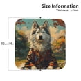 thumbnail image 2 of Lsque Forest Maple Leaf Husky Pattern 4" Drink Coasters Set of 4, PVC Leather Absorbent Coasters, Table Coaster Set Decorative Coffee Cup Coasters Housewarming Gift -Square, 2 of 6