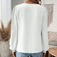 thumbnail image 2 of Olyvenn Women's Hollow Out V-Neck Tops 2024 Casual Long Sleeve Fall Blouse Fashion Embroidered Pullover Shirt White 8, 2 of 2