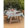thumbnail image 2 of Outdoor Tablecloth with Umbrella Hole and Zipper, Grey Christmas Rectangle Table Cloth 60x102 Inch Waterproof Tablecloth, Winter Green Pine Tree Gold Snowflake Picnic Table Cover for Patio Camping, 2 of 7