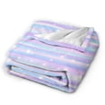 thumbnail image 2 of Kll Fleece Blanket Plush Throw Blanket Striped Gradient,Soft Fuzzy Cozy Flannel Blanket For Couch Sofa Bed.(60"X50"), 2 of 9