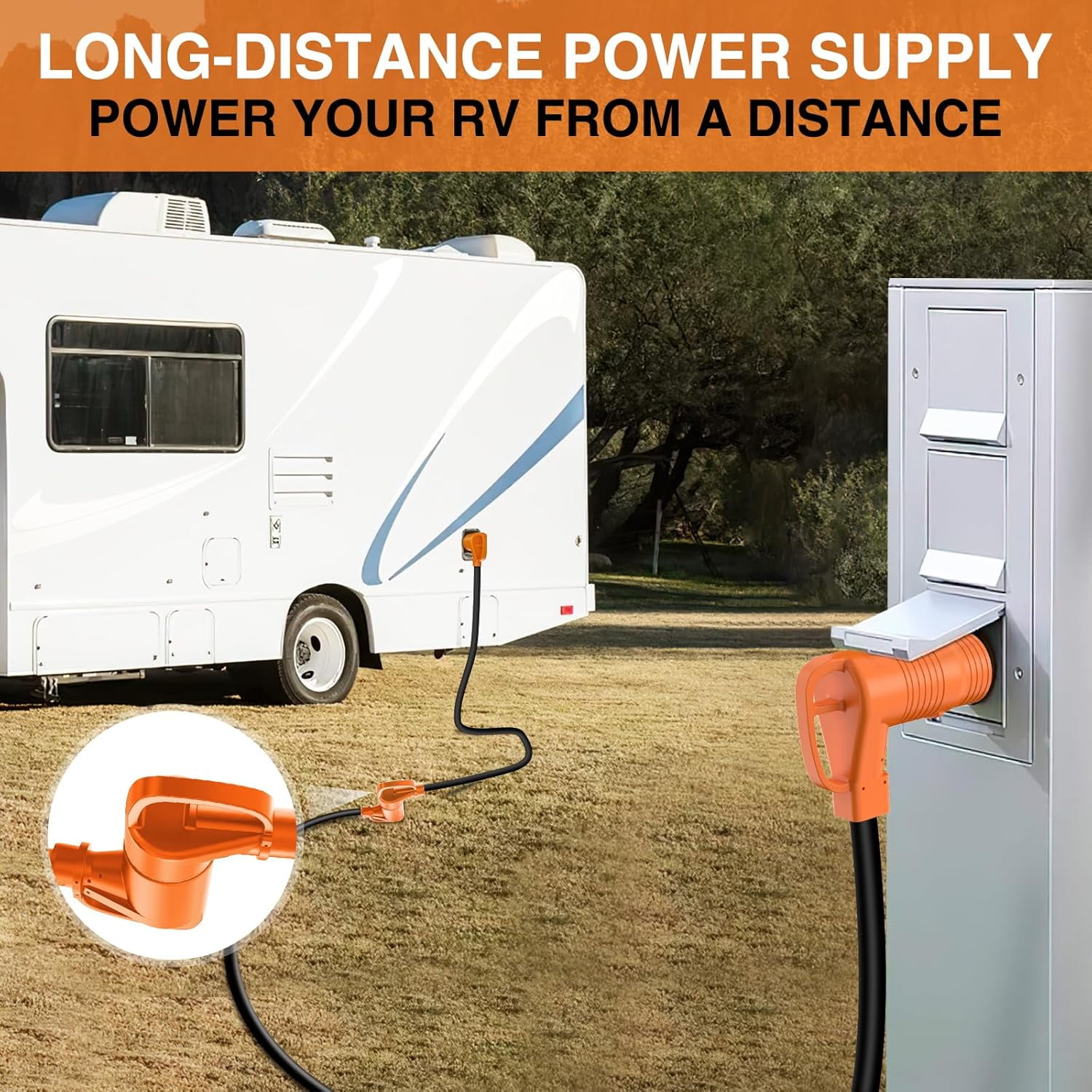 Nilight 50 ft Heavy Duty RV/EV Extension Cord Waterproof with Grip Handle, 4 Prong, NEMA 14-50P to 14-50R