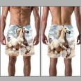 thumbnail image 3 of luoweisi Men's Beach Shorts Quick Dry Swim Trunks with Mesh Lining Horse L, 3 of 5