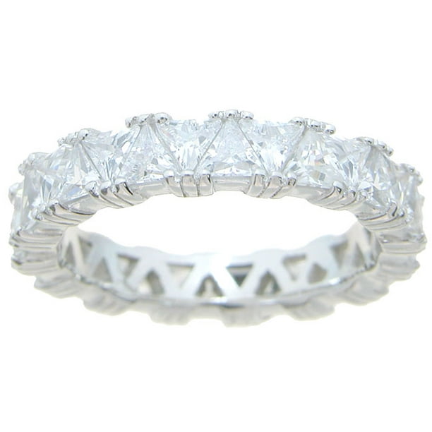 Iceposh 925 Sterling Silver Eternity Bands for Women & Wedding Ring