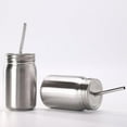 thumbnail image 4 of 2 uds tarro de albañil de material acero inoxidable con tapa vaso de paja para beber 500ml + 700ml perfecl taza de tarro de albañil, 4 of 8