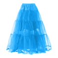 thumbnail image 2 of RUTAYY Women Big Swing Long Boneless Skirt Half Shag Petticoat Solid Color Smocked Boho Pleated Skirts, 2 of 4