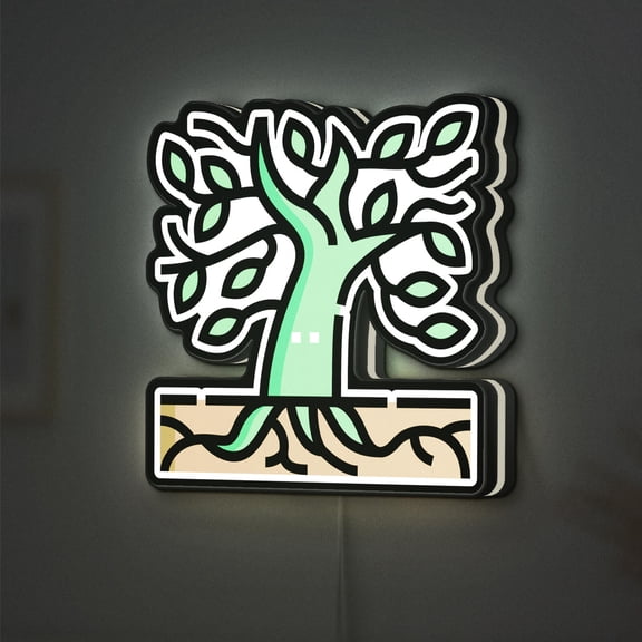 Tree of Life 3D Novelty Light Box, Eco-Friendly Living Room Accent for Nature-Loving Homes (Width 12 inch, 30cm)