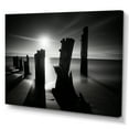 thumbnail image 2 of Designart "Pier Horizon In Monochromatic Black And White" Coastal Pier Canvas Wall Art, 2 of 7