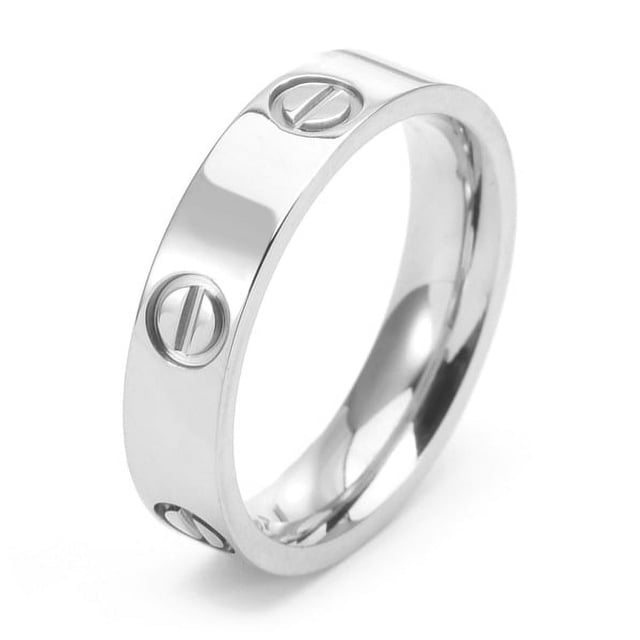 Anillo de titanio con diamantes para mujer, ligero, lujoso, sin caída, anillo para parejas, 5 mm, anillo con seis diamantes