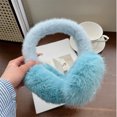thumbnail image 6 of Winter Plush Ear Warm Earmuffs Blue Furs Faux Mink Earmuffs Women's Cycling Skiing Cold Earbags Sweet Girl All-match Commuting (Shallow Khaki), 6 of 7