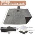 thumbnail image 6 of Tirrinia Waterproof Outdoor Blanket with Sherpa Lining, Windproof, Triple-Layered, Warm, Comfy, and Foldable Fleece Blanket for Camping, Stadiums, and Pets, Black/Grey, Extra Large Size: 66'' x 90'', 6 of 8