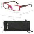 thumbnail image 3 of EYE ZOOM 3 Pack Women Rectangular Plastic Frame Blue Light Blocking Reading Glasses, Wine Red, +1.25, 3 of 6