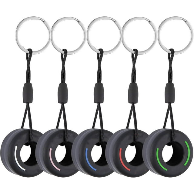 Llavero de llanta de carreras F1, Mini llavero de llanta de 5 colores, material de goma suave, utilizado para la decoración del automóvil, Regalo para los amantes del coche (5 pcs)