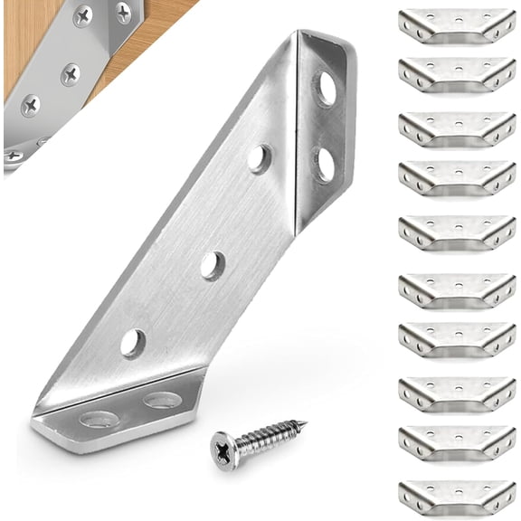 Furniture Corner Brackets Connector:Corner Bracket,Corner Brace,2024 New Universal Furniture Corner Connector,for Cabinet, Closet, Furniture,Stainless Steel Corner Brace (10pcs)