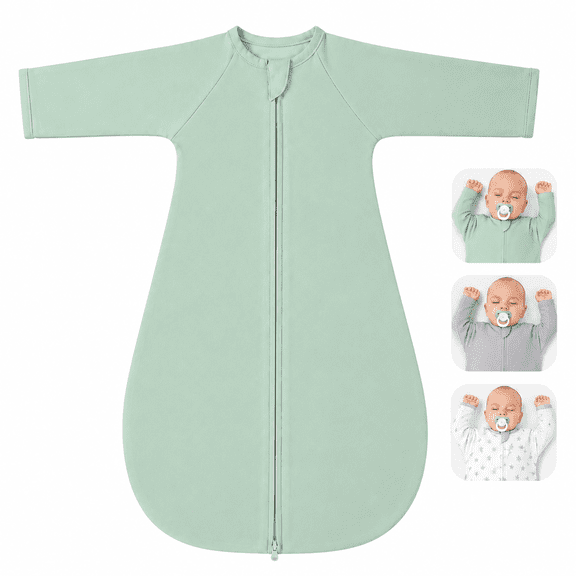 Transitional Swaddle Sack with Arms Up & Sleeves, Mitten Cuffs, 2-Way Zipper, Sleep Sacks Blanket for Baby 3-6Months - Calms Startle Reflex, Newborns Baby Boys & Girls Sleep Bag