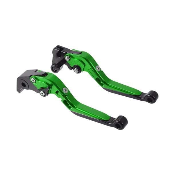Palancas de freno y embrague cortas y largas únicas para Yamaha YZF R1 09-14, palanca de freno ajustable en 6 posiciones, aleación de aluminio, mango verde con extremo negro