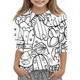 thumbnail image 1 of COM1950s Chemises pour Filles, Zhongda Sweat à Capuche Imprimé Graffiti pour Enfants, 1 of 9