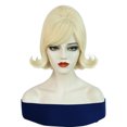 thumbnail image 1 of Peluca genérica para cosplay, rubia, corta, rizada, 33 cm, estilo retro vintage, 1 of 3