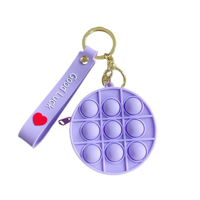 Push Bubble Round Coin Purse Silicona Descompresión Juguete Llavero De Dibujos Animados Bolsa De Almacenamiento Para Adultos Y Niños seitruly AP007468-07