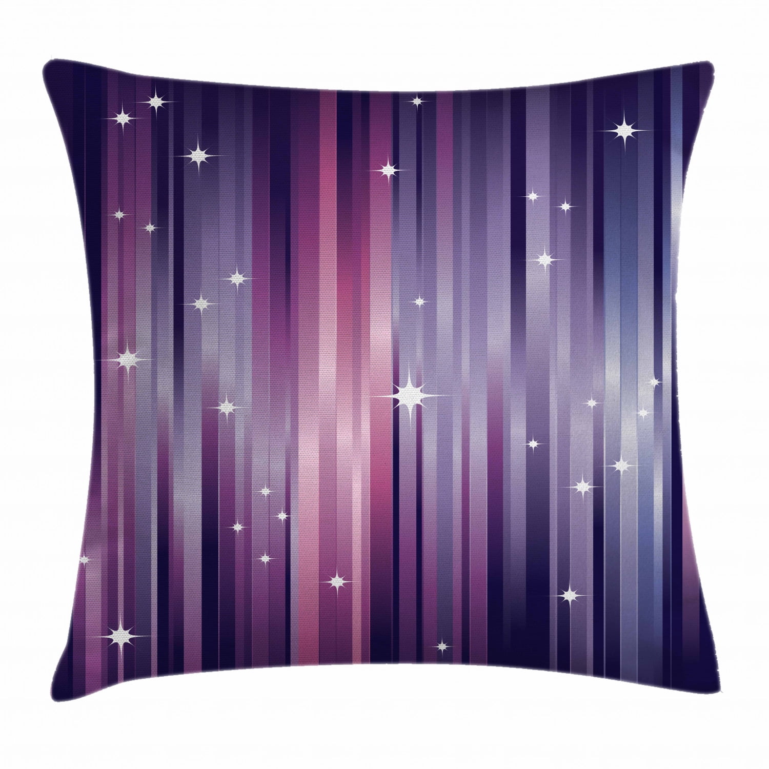 Eggplant Throw Pillow Cushion Cover, Abstract Colourful Beams Backdrop
