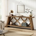 thumbnail image 4 of Tribesigns 70.8-Inch Long Console Table, 2-Tier Farmhouse Wooden Entryway Sofa Table with Storage Shelf for Entrance, Hallway, Living Room, 4 of 17