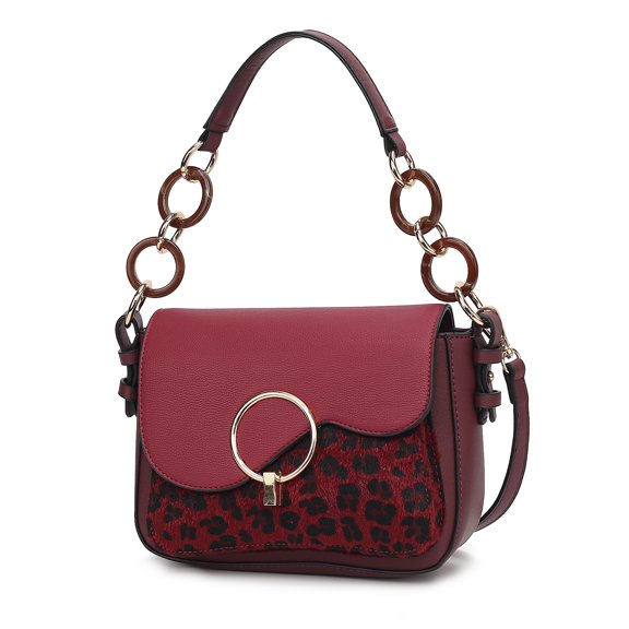 MKF Collection Serena Women's Crossbody Bag, Stylish Shoulder Purse Handbag by Mia K - Burgundy