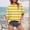 Yellow, variant on YVNAURA 3D Printed Striped Short Sleeve Tee Women Yellow Black Loose Fit Round Neck Oversized Summer Top Festival Casual Cotton Blend T Shirt, White,L