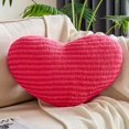 thumbnail image 1 of wonima44 Hot Pink Heart Pillows, 15.7" Cute Heart Decorative Pillow, Stripe Heart Shaped Plush Throw Pillows for Bed, 1 of 1