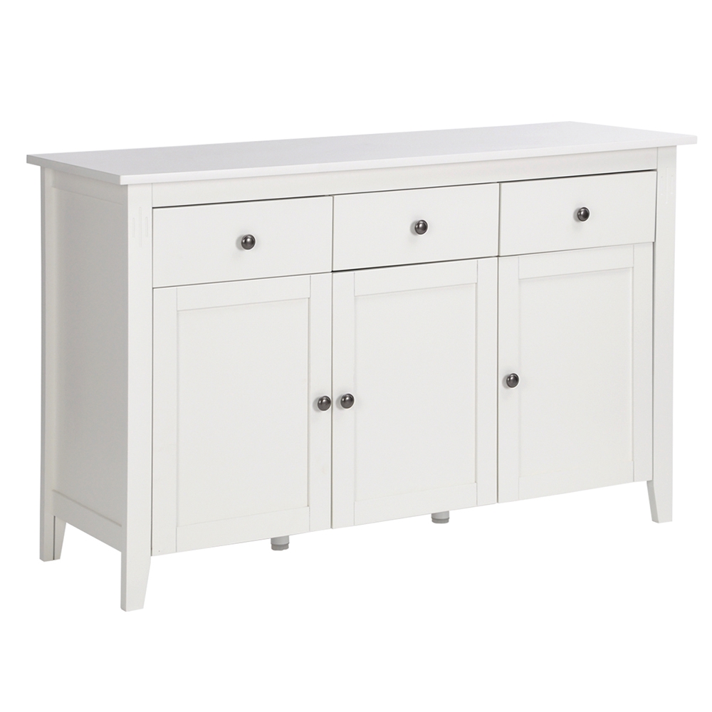 HOMY CASA Wood Storage Sideboard with 3 Drawers White Walmart
