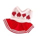 thumbnail image 2 of Conjunto de ropa para muñecas de 2 x 20 cm, accesorio de vestuario, vestido y chaleco JK cómodos para muñecas. Rosado rojo, 2 of 9