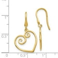 thumbnail image 2 of 14k Yellow Gold Polished Love Heart Dangle Shepherd Hook Earrings 29x16mm Wide Dangle Earring for Women, 2 of 2