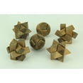 thumbnail image 2 of Things2Die4 Natural Teak Wood Hand Carved Puzzle Balls Set of 6, 2 of 3