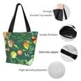 thumbnail image 6 of Gaeub Vegan Printed Tote Bag Grocery Bag Reusable Shoulder Bag with Zip for School Kitchen Park DIY, 6 of 9