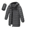 thumbnail image 2 of NAISIBABY Kids Girls Quilted Jacket, Lightweight Solid Mid Length Zip Up Winter Thicken Coat with Pockets Dark Gray 5T, 2 of 8