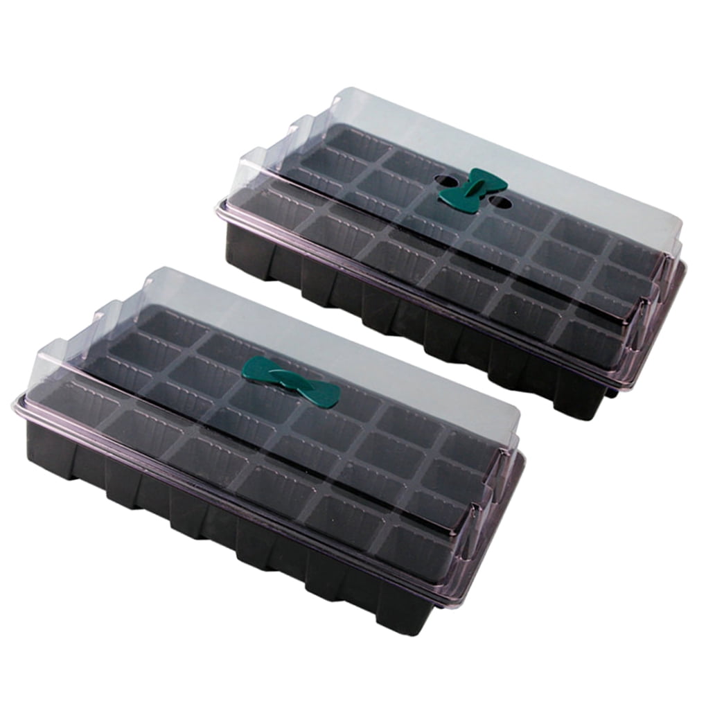 HONMEET Green Germination Propagation Trays 2-Pack Seed Starter Kit for Plant Growing and Cultivation
