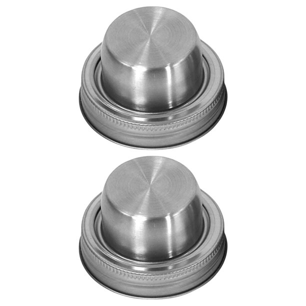 2 tapas reutilizables de acero inoxidable para tarros de cristal, tapas para tarros de cristal, tapas para especias