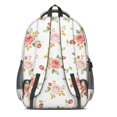 thumbnail image 3 of Pioneer Flower Floral Print Pattern Backpack for School, Cute School Bag with Adjustable Shoulder Straps and Padded Back, 16.9"x12.6"x5.9", 3 of 5